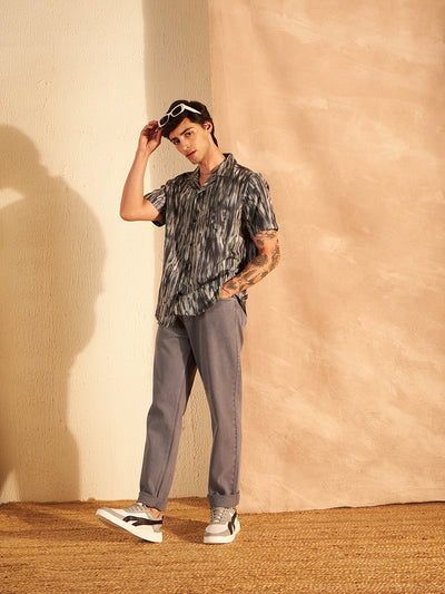 Black & Grey Printed Shirt