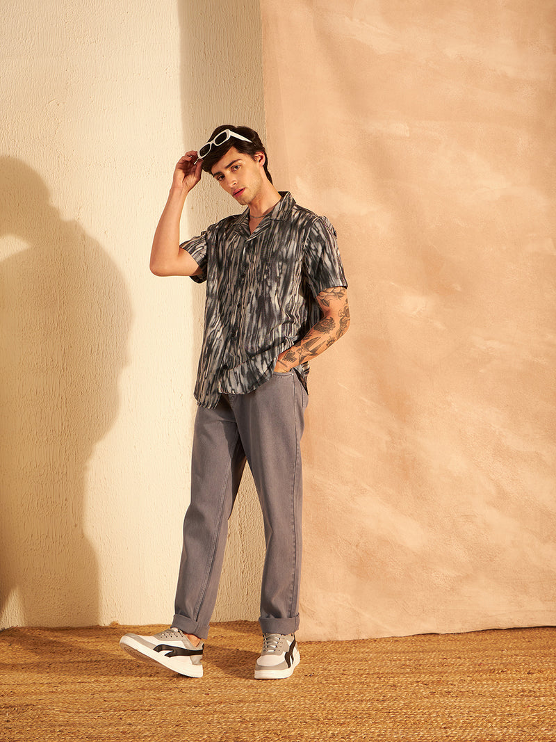 Black & Grey Printed Shirt