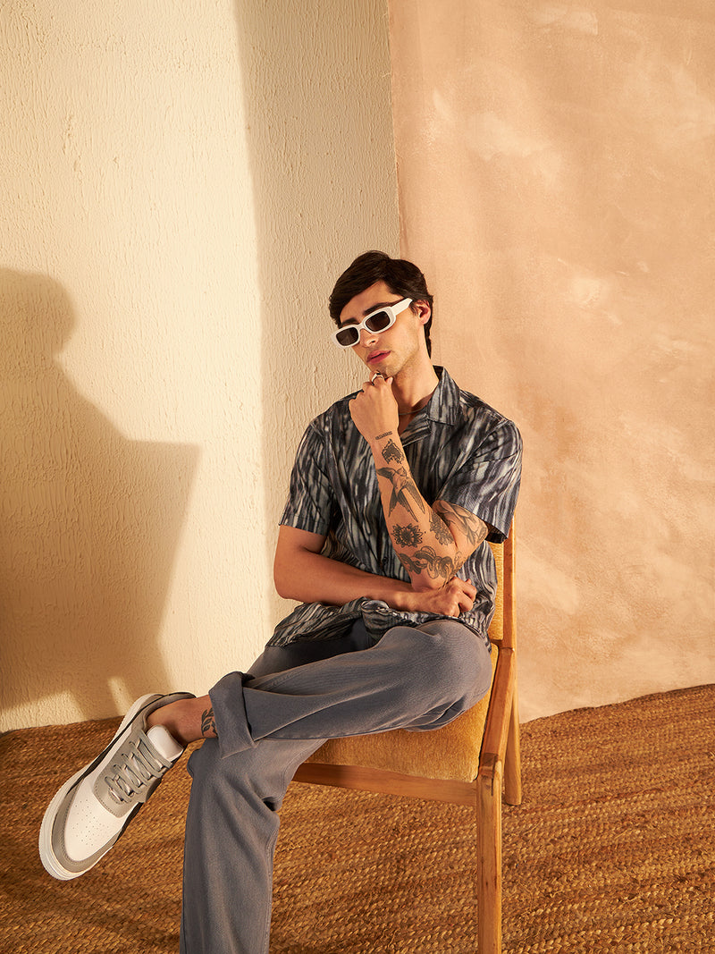 Black & Grey Printed Shirt