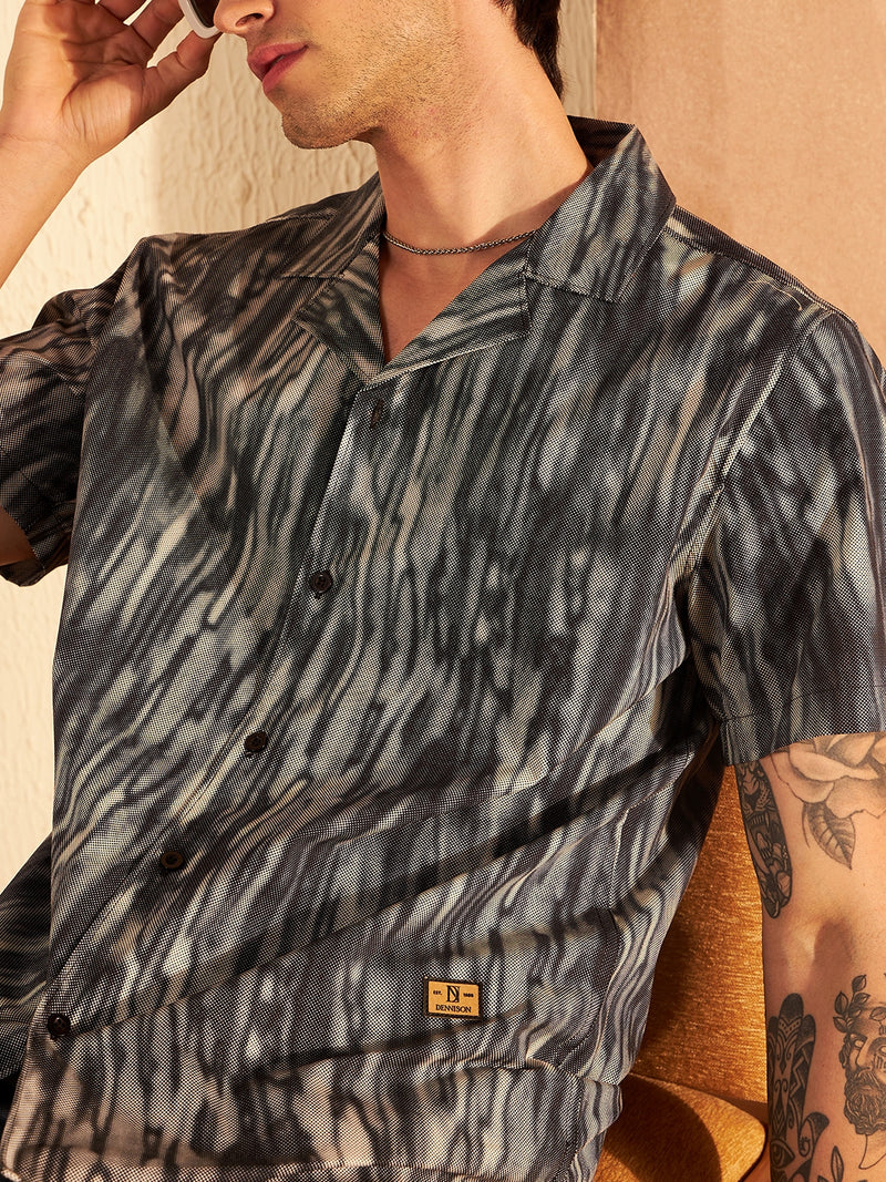 Black & Grey Printed Shirt