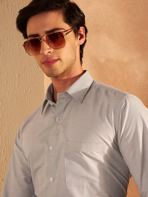 Light Grey: Solid Formal Shirt