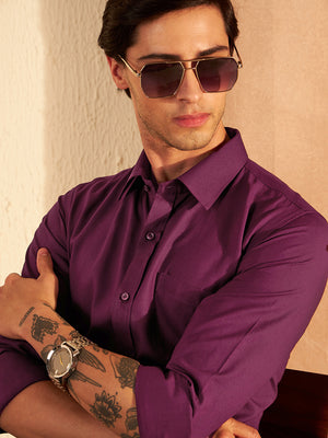 Purple: Solid Formal Shirt