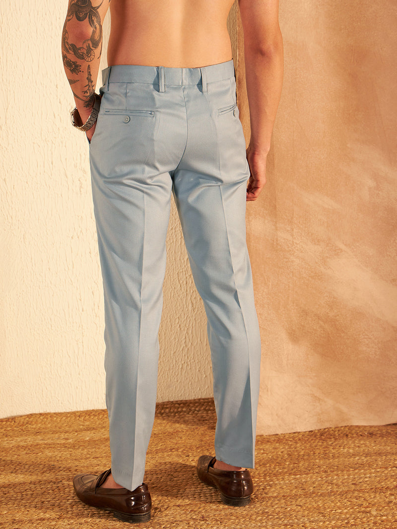 DENNISON Men Grey Formal Trouser