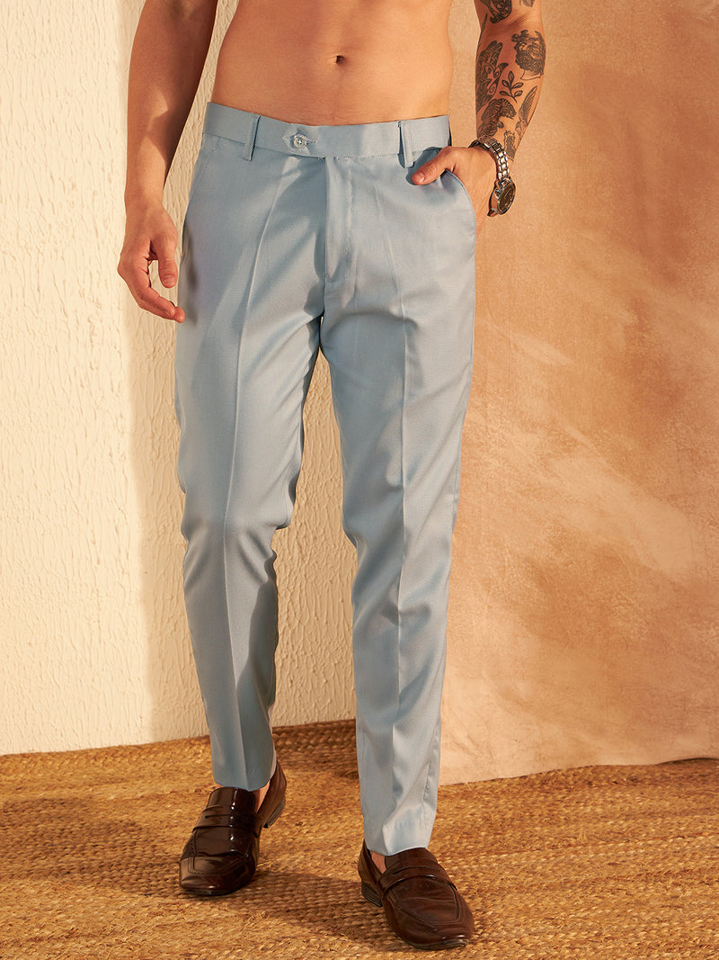 DENNISON Men Grey Formal Trouser