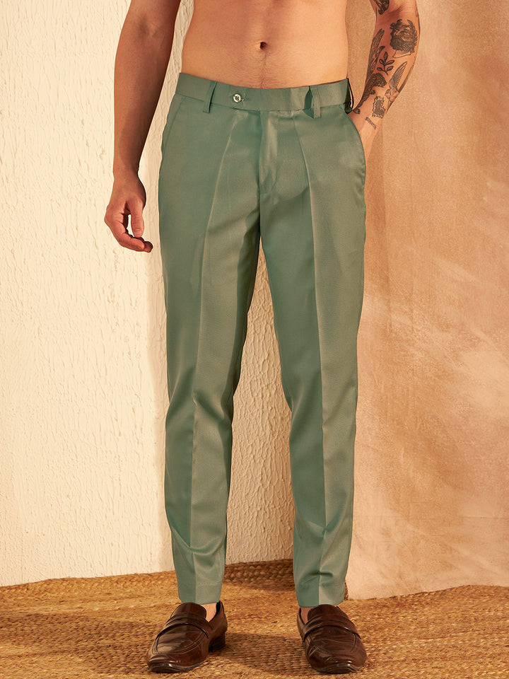 DENNISON Men Green Formal Trouser