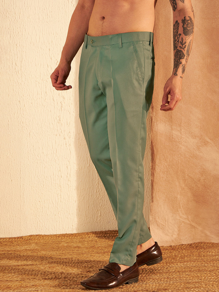 DENNISON Men Green Formal Trouser