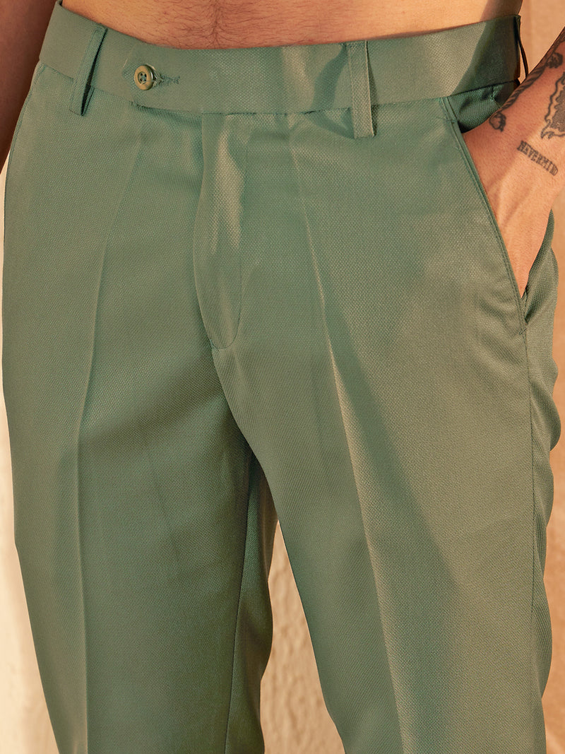 DENNISON Men Green Formal Trouser