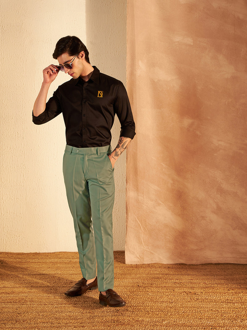 DENNISON Men Green Formal Trouser
