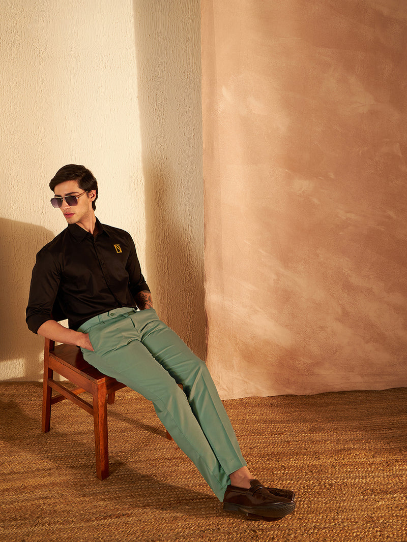 DENNISON Men Green Formal Trouser