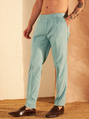 DENNISON Men Light Blue Formal Trouser