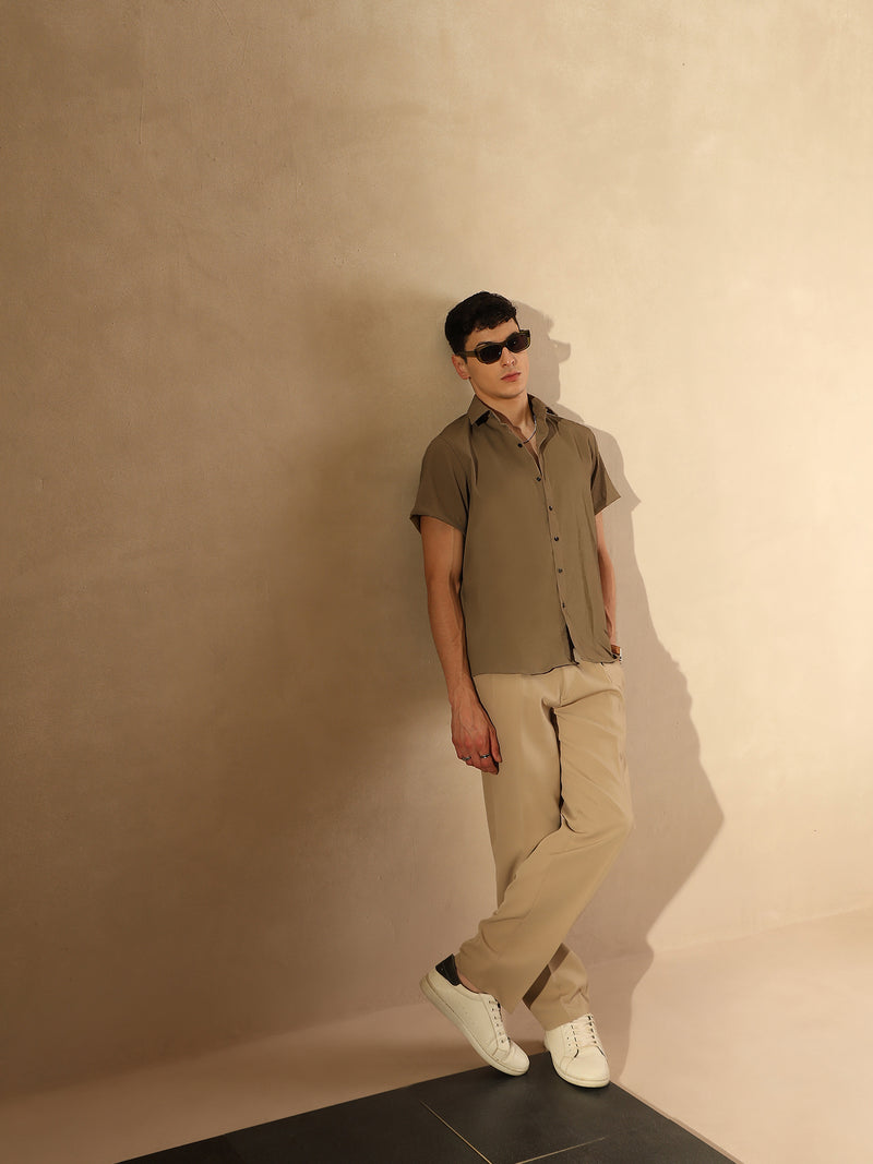 Grey: Popcorn Textured Oversized Shirt