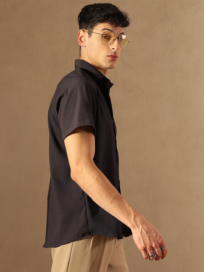 Popcorn Textured Oversized Shirt