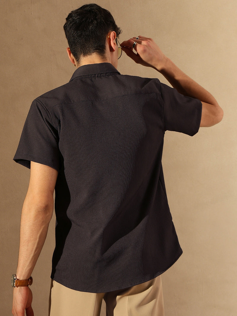 Popcorn Textured Oversized Shirt