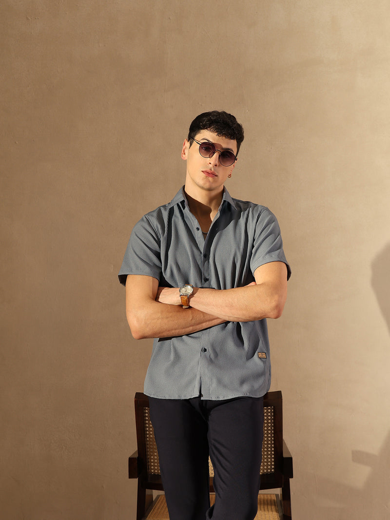 Popcorn Textured Oversized Shirt