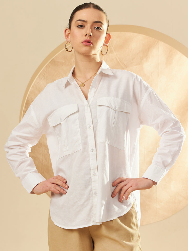 Women's Oversized Cotton Casual Shirt