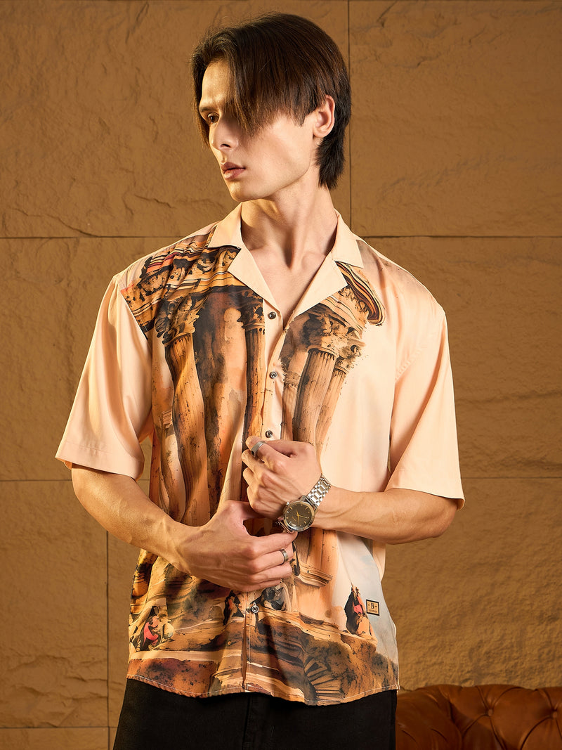 Digital Printed Drop Shoulder Oversized Casual Shirt