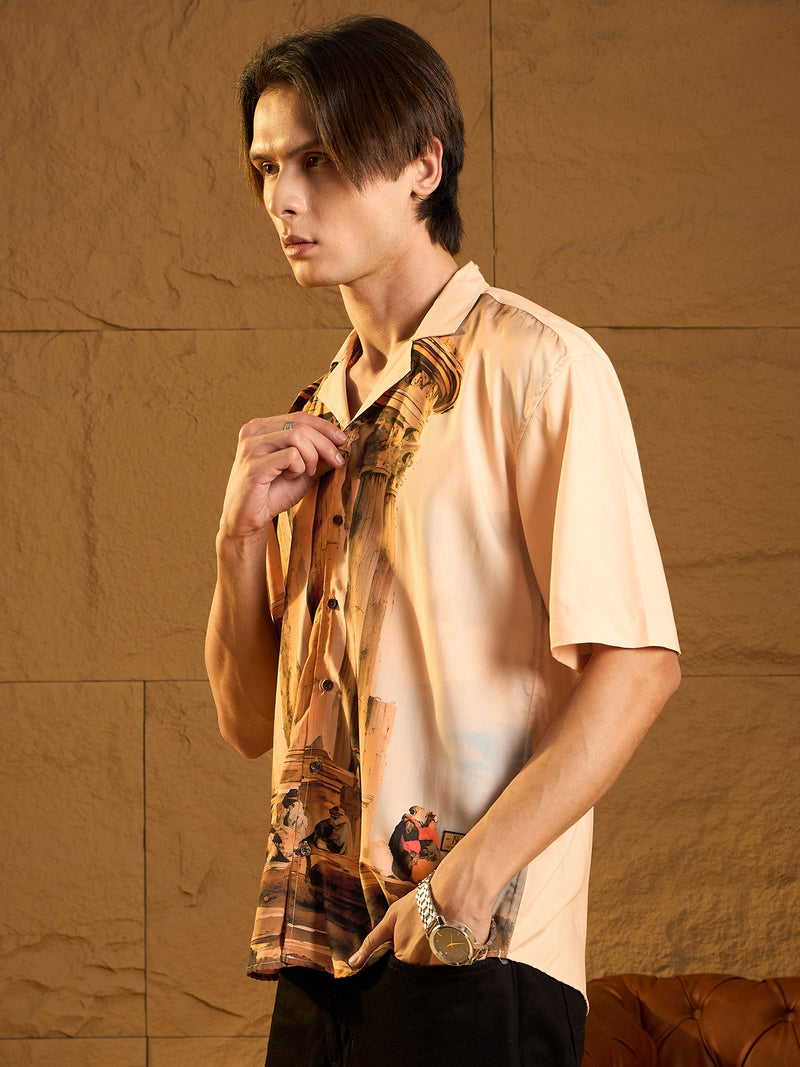 Digital Printed Drop Shoulder Oversized Casual Shirt