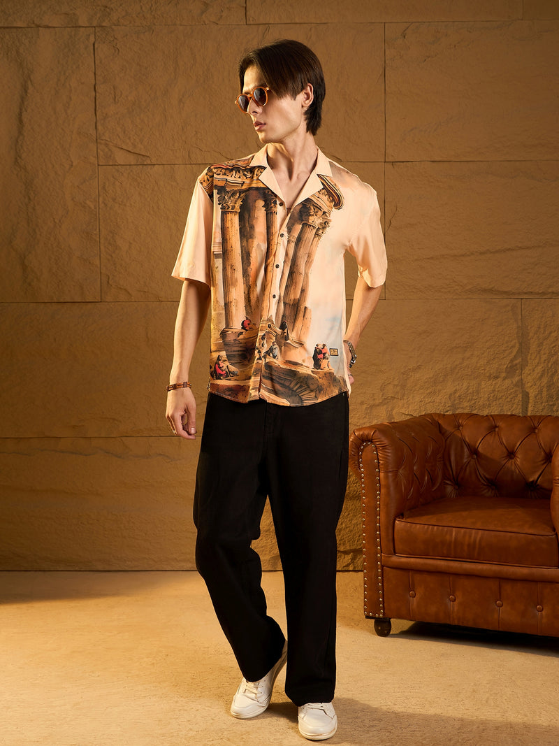 Digital Printed Drop Shoulder Oversized Casual Shirt