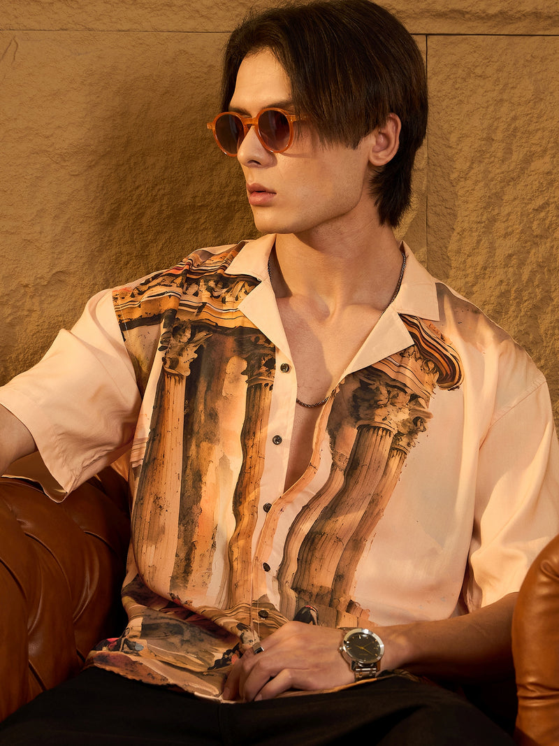 Digital Printed Drop Shoulder Oversized Casual Shirt