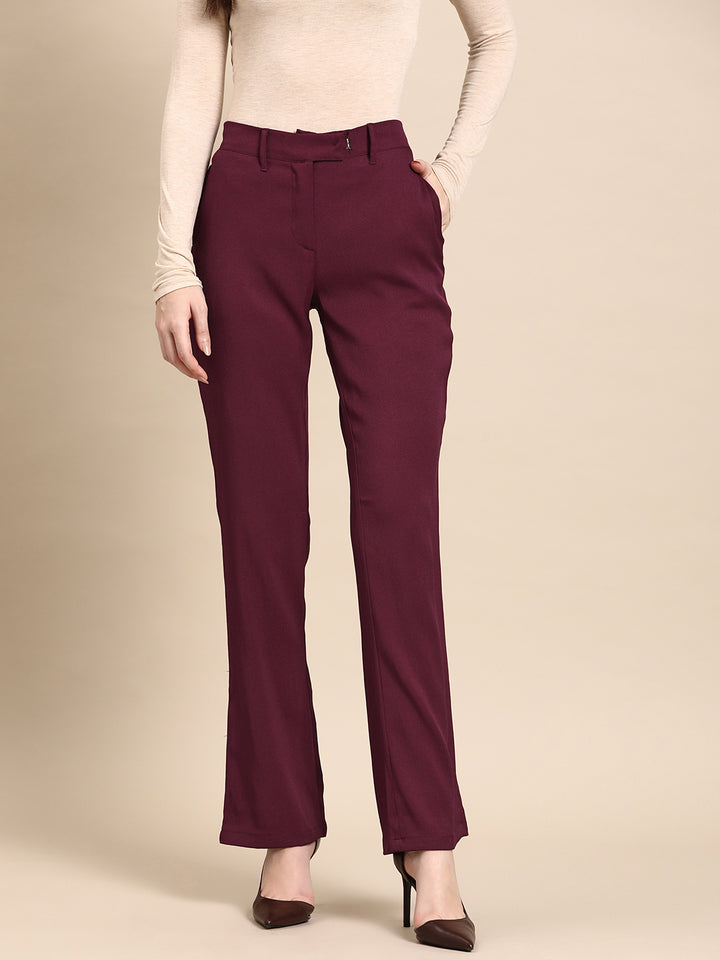 DENNISON Smart Straight Fit High-Rise Trousers