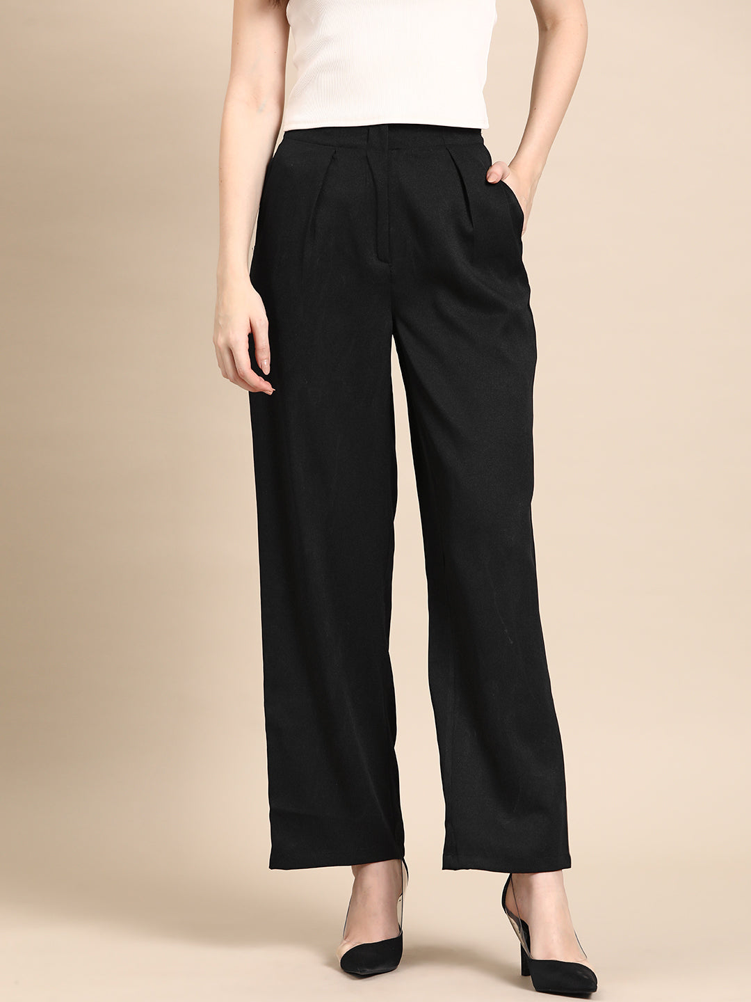 DENNISON Smart High-Rise Pleated Trousers