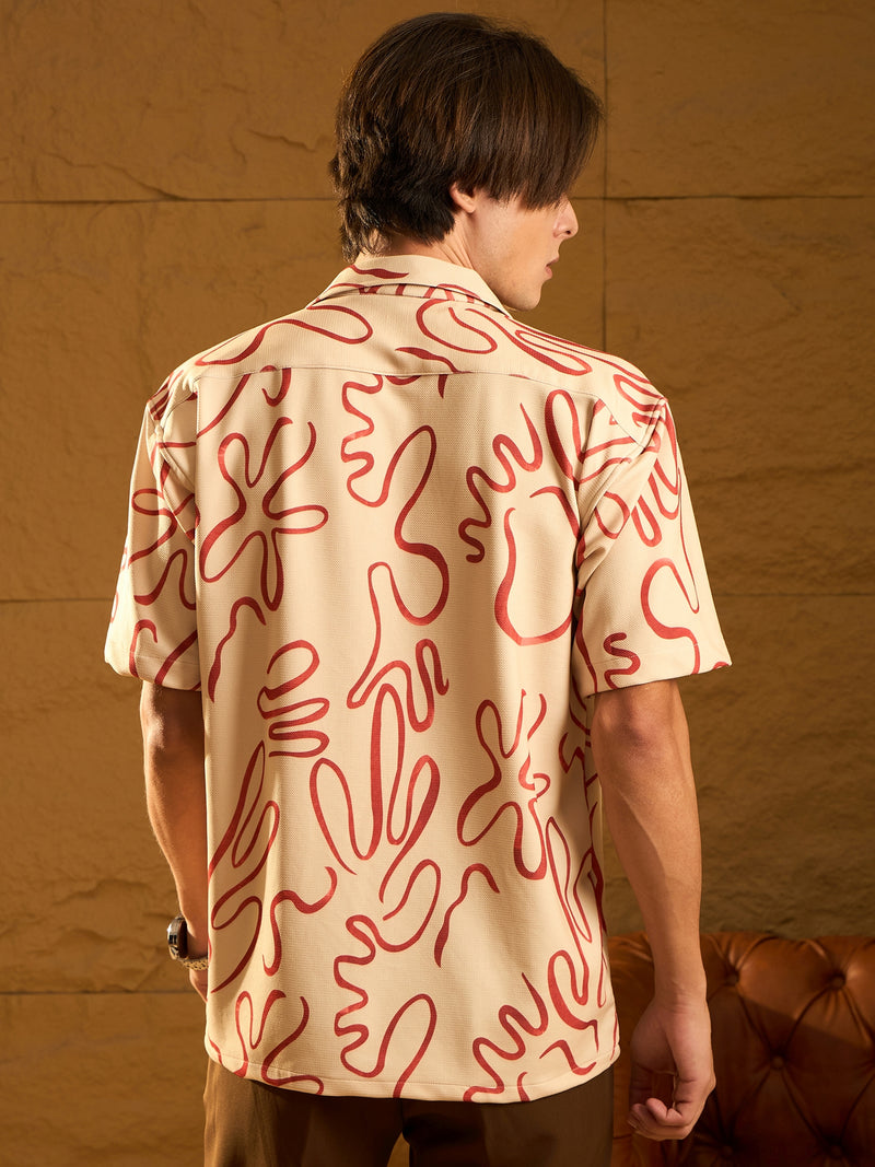 Drop Shoulder Oversized Printed Casual Shirt