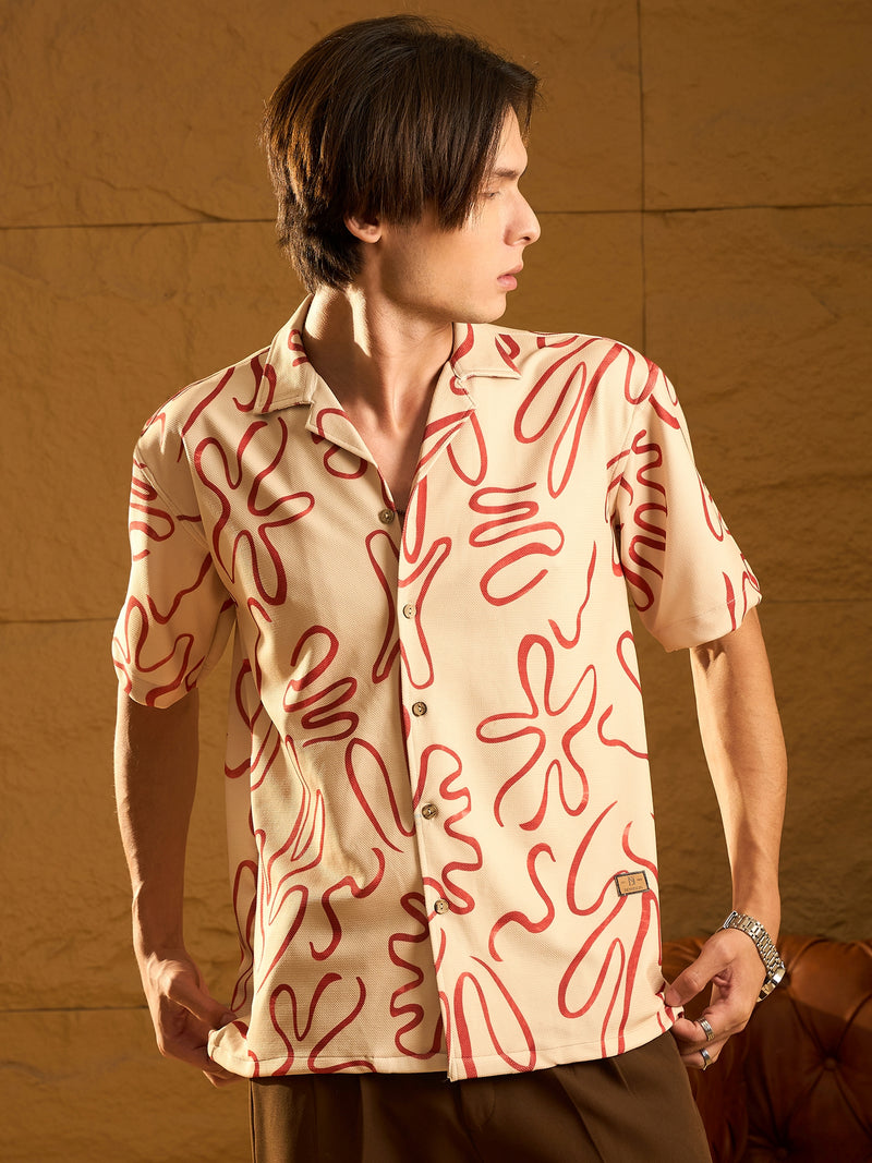 Drop Shoulder Oversized Printed Casual Shirt