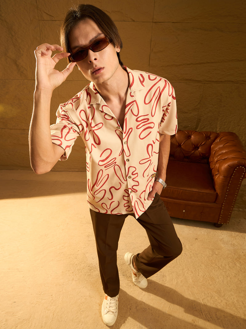 Drop Shoulder Oversized Printed Casual Shirt