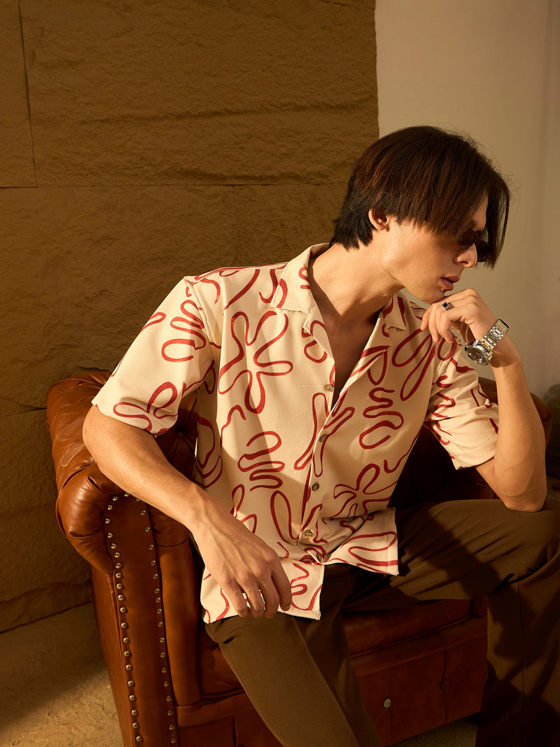 Drop Shoulder Oversized Printed Casual Shirt