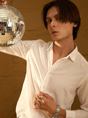 White: Full sleeve Partywear Shirt