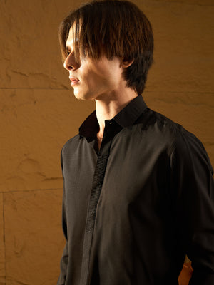 Black: Full Sleeves Partywear Shirt