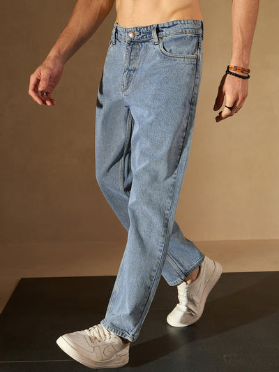 Blue Faded: Korean Baggy Jeans