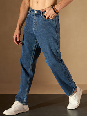 Midnight Blue: Korean Baggy Jeans