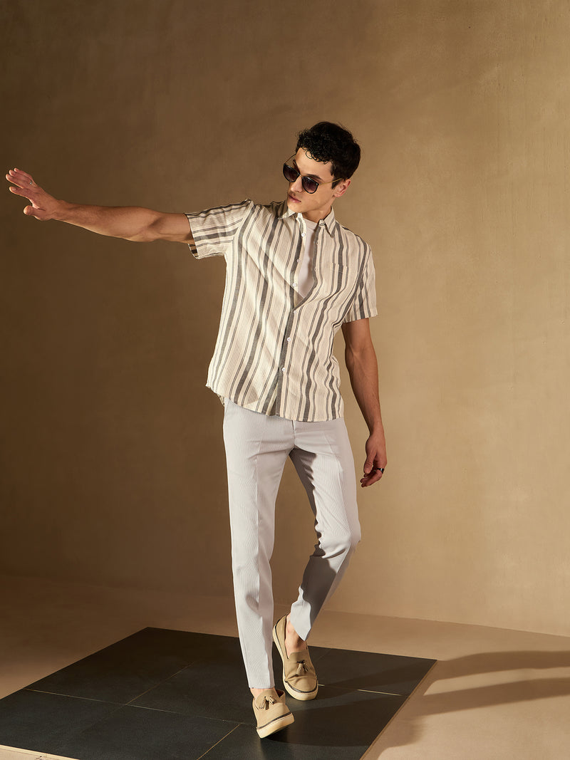 Grey Tapered Fit Trouser