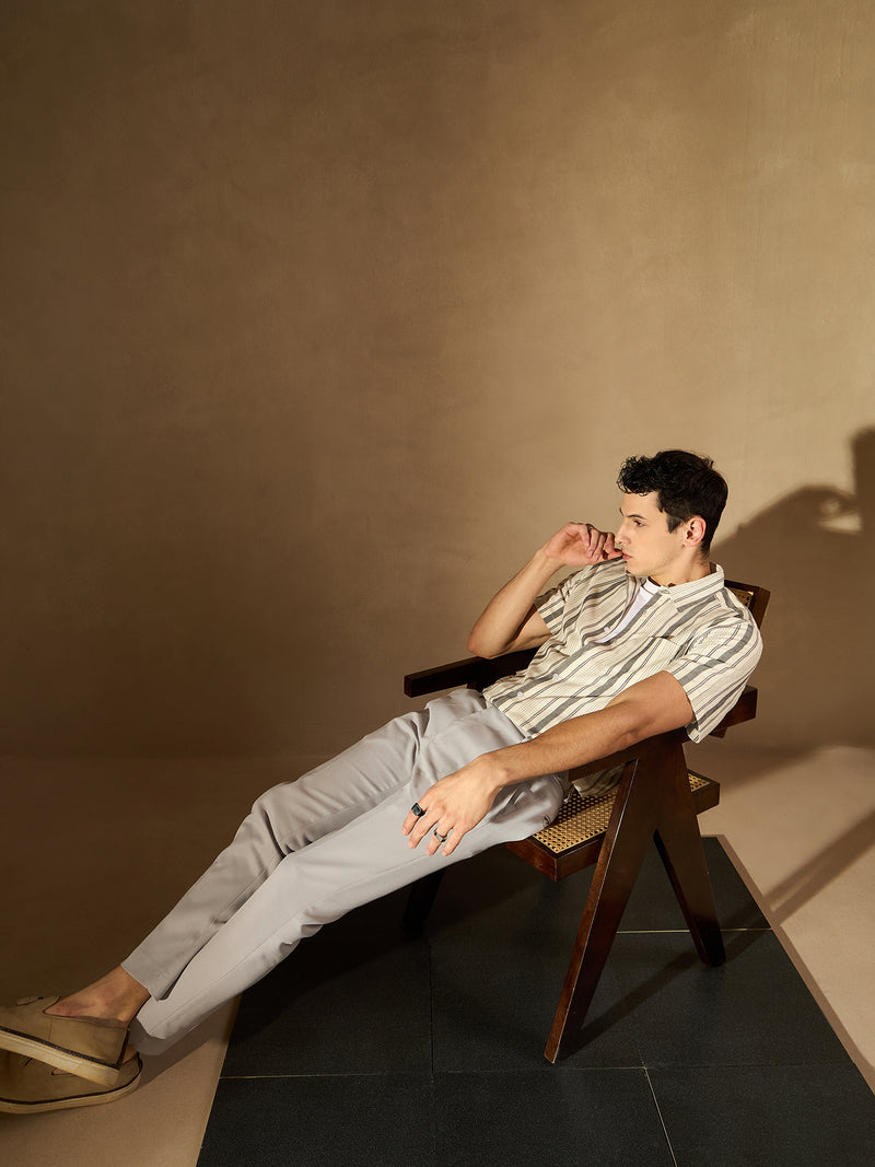 Grey Tapered Fit Trouser