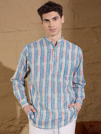 Multicolour: Abstract Printed Short Sustainable Kurta
