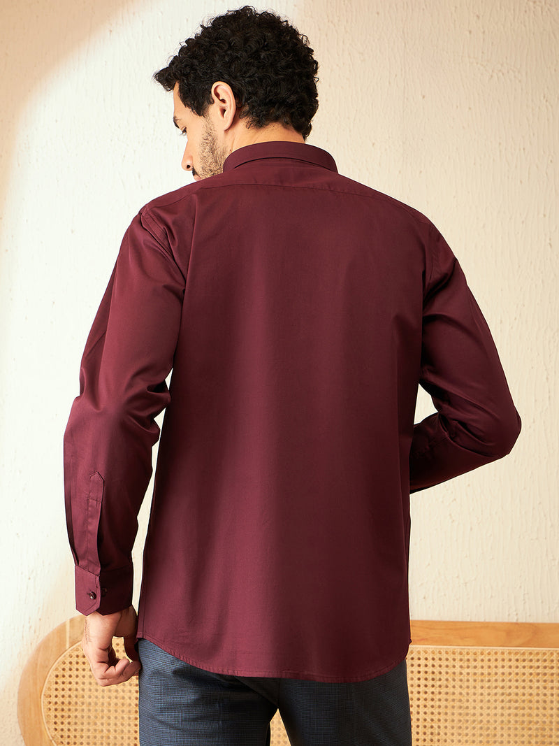 Wine: Cotton Formal Shirt