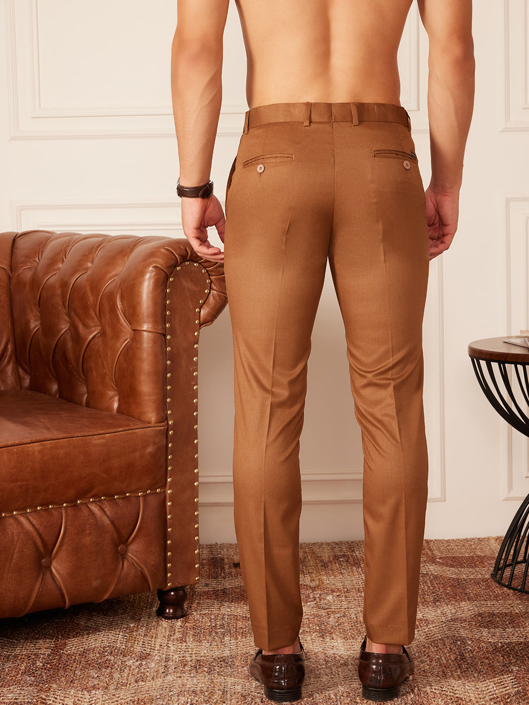 Brown Auto Fit Waist Trousers