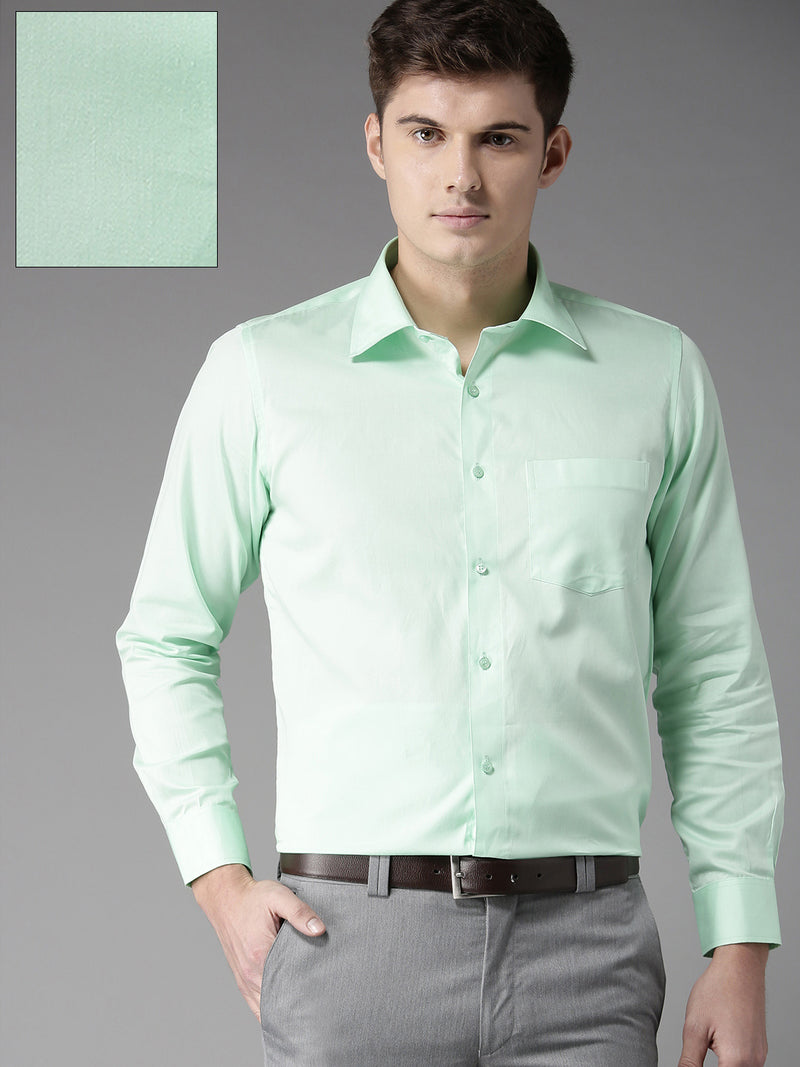 Green: Regular Fit Solid Formal Shirt