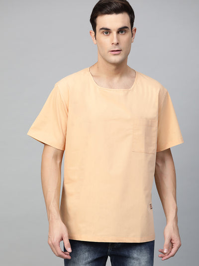 Cream: Comfort Fit Short Kurta