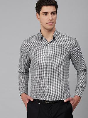 Black & White: Micro Checkered Formal Shirt