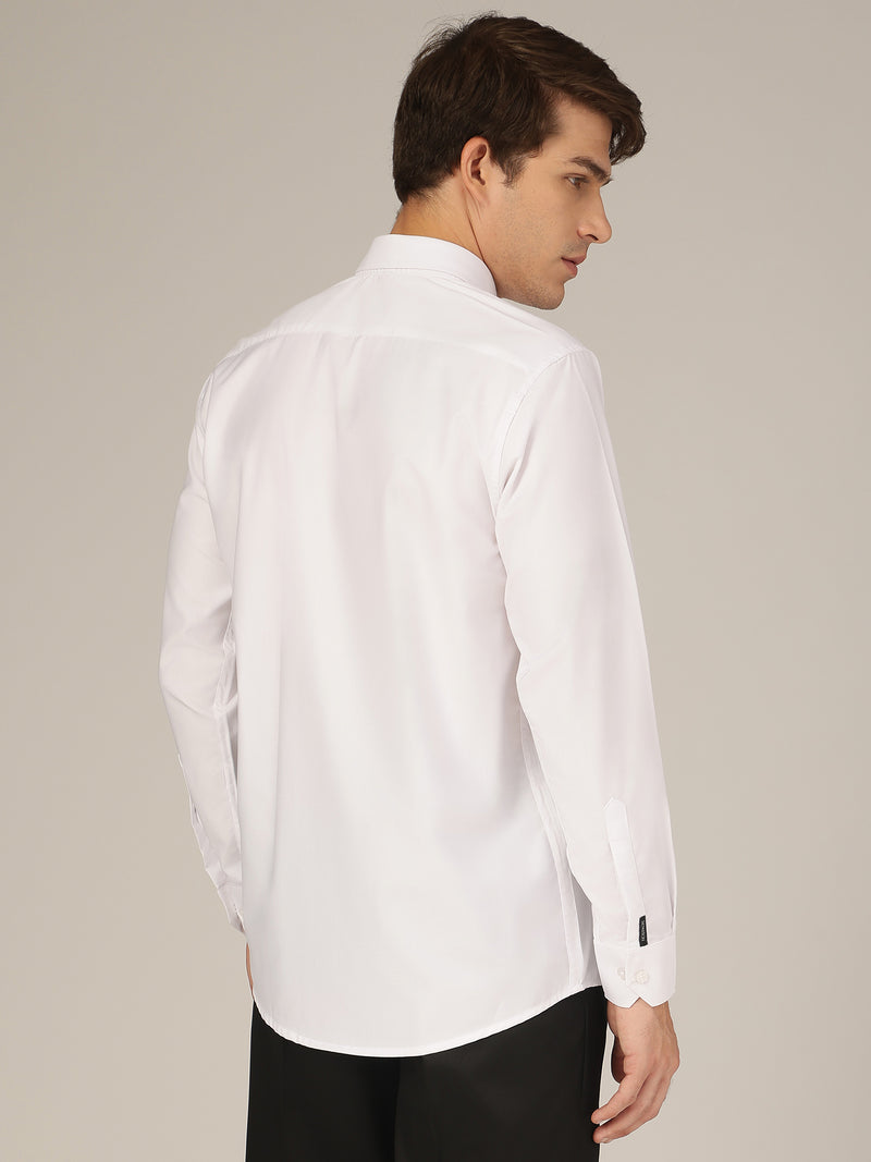 White: Spread Collar Formal Shirt
