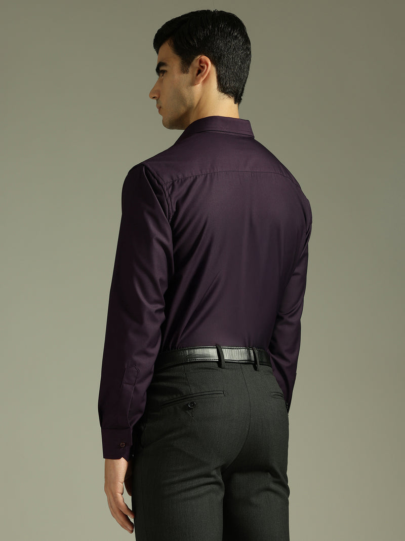 Purple: Spread Collar Formal Shirt