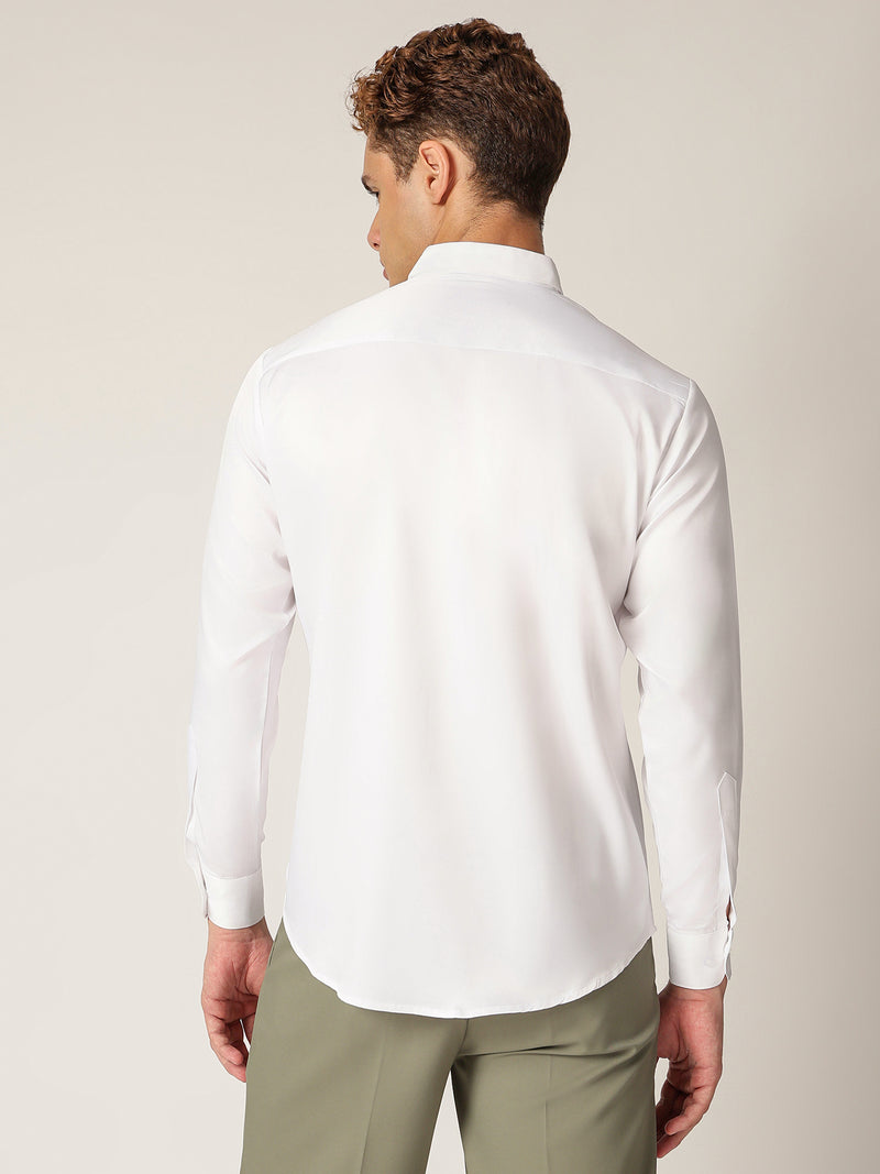 White: Premium Party Wear Formal Satin Shirt