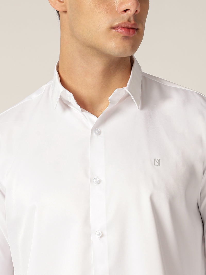 White: Premium Party Wear Formal Satin Shirt