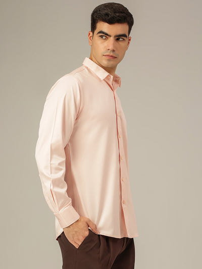Peach: Premium Party Wear Formal Satin Shirt