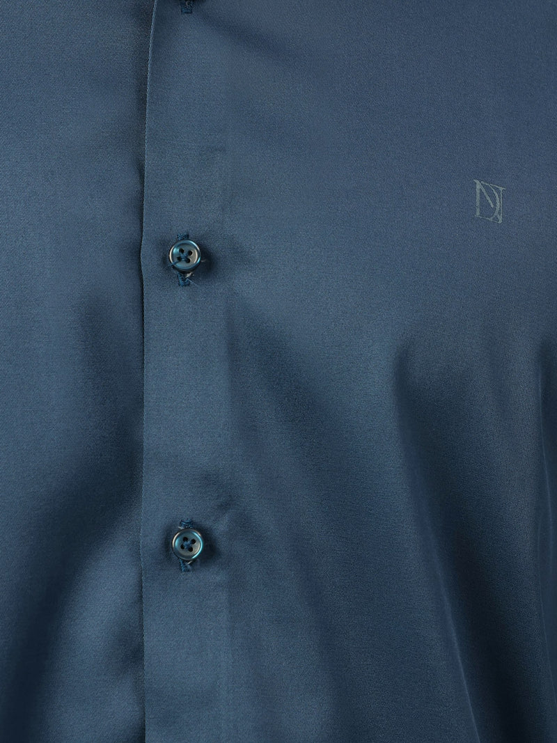 Teal Blue: Premium Party Wear Formal Satin Shirt