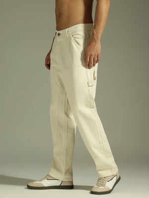 Off White: Baggy Fit Carpenter Jeans