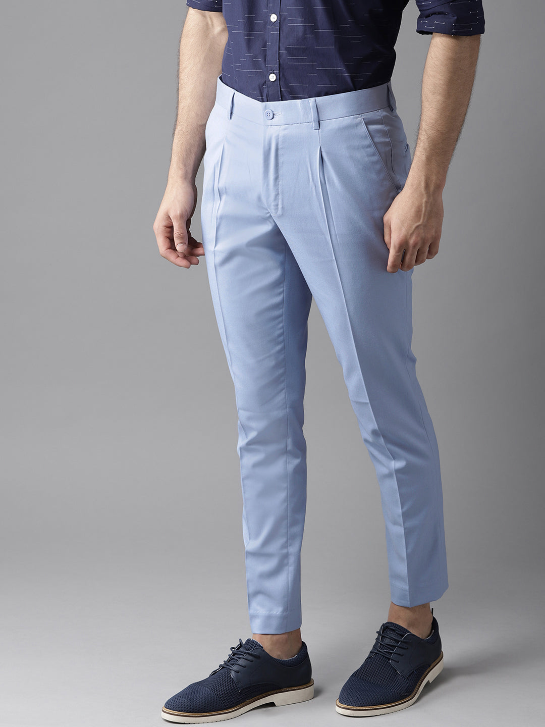 DENNISON Men Blue Tapered Fit Trousers