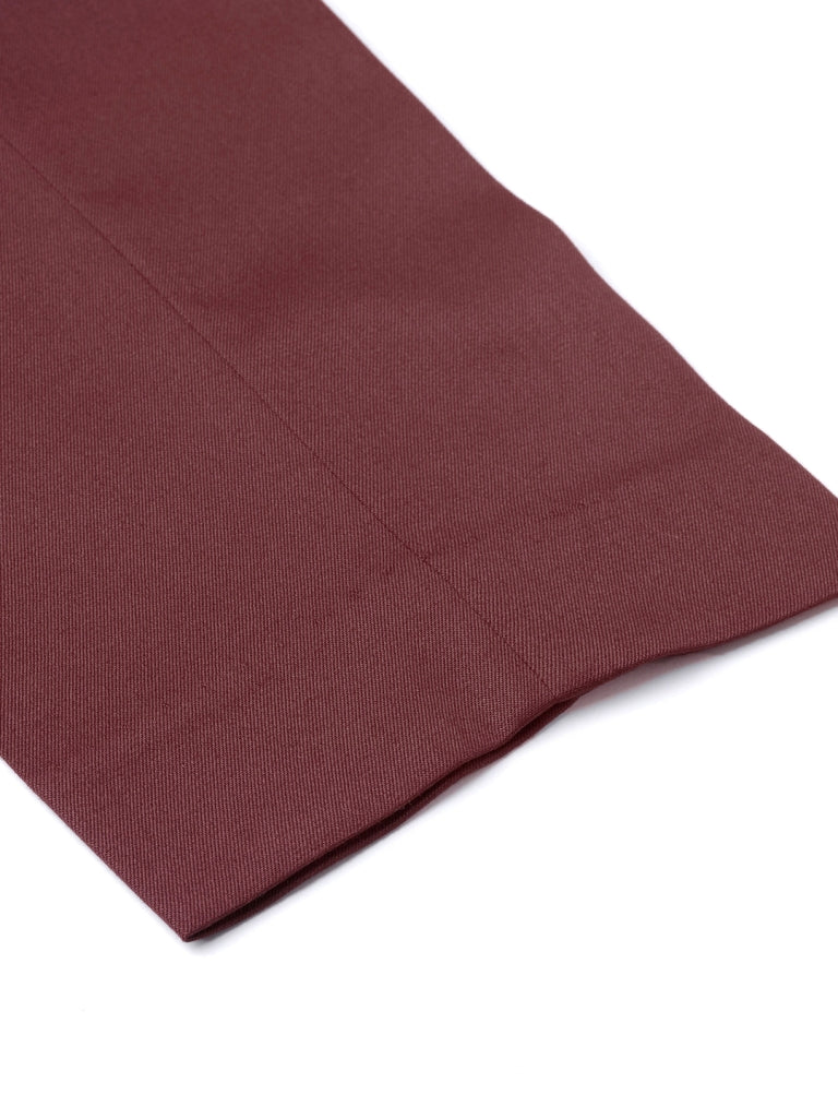 DENNISON Men Maroon Smart Tapered Fit Smart Casual Trousers